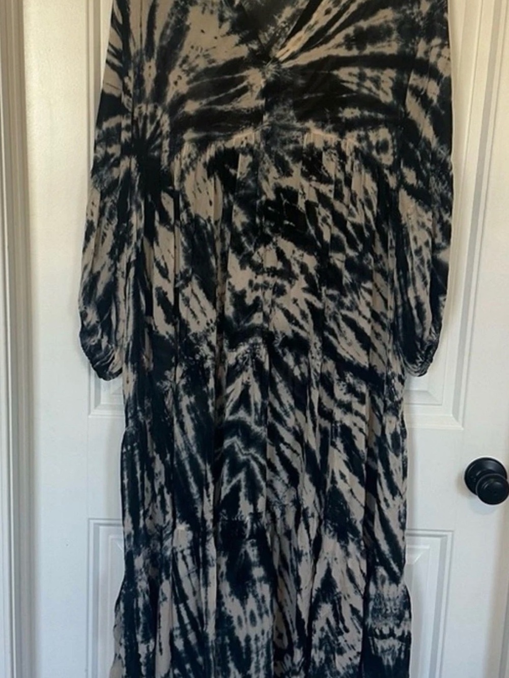 Young Fabulous & Broke Black and Cream Tie-Dye Maxi Dress